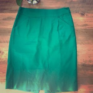 J Crew  green pencil skirt
